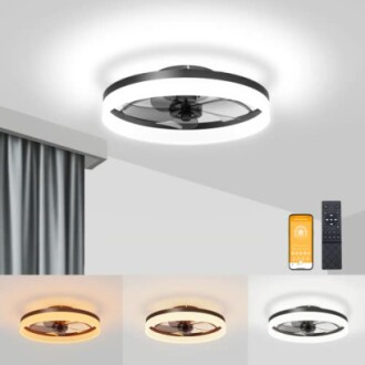 VOLISUN Low Profile Ceiling Fans with Lights and Remote