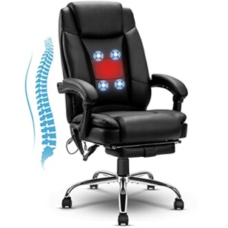 NOBLEMOOD Heated Office Chair with 4 Massage Points