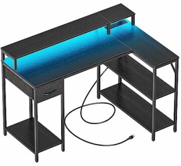 SUPERJARE L Shaped Gaming Desk